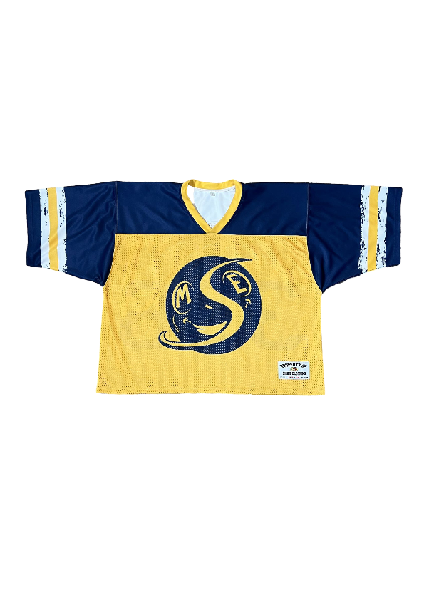 5. 2XL NAVY AND YELLOW JERSEY