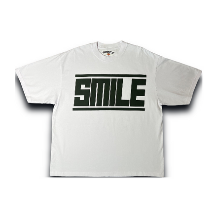 SMILE T-SHIRT WITH DARK GREEN LOGO