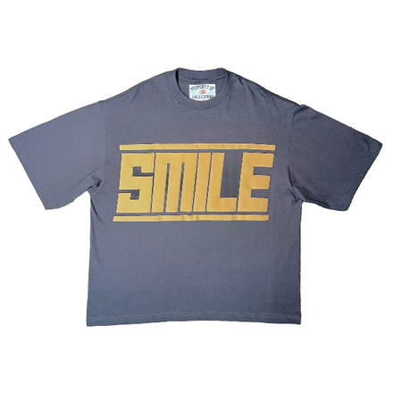 SMILE T-SHIRT GRAY WITH TAN LOGO