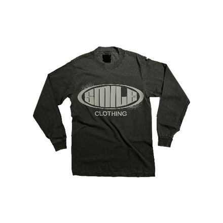 5. 2XL GRAY LONG SLEEVE WITH GRAY CIRCLE SMILE LOGO