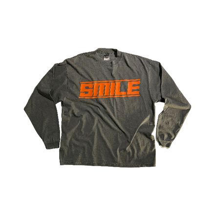 5. 2XL GRAY LONG SLEEVE WITH BURNT ORANGE SMILE LOGO