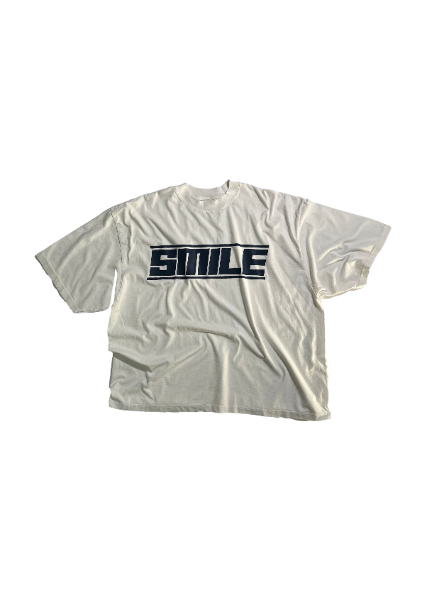 5. 2XL WHITE SHORT SLEEVE WITH NAVY SMILE LOGO