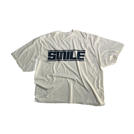 5. 2XL WHITE SHORT SLEEVE WITH NAVY SMILE LOGO