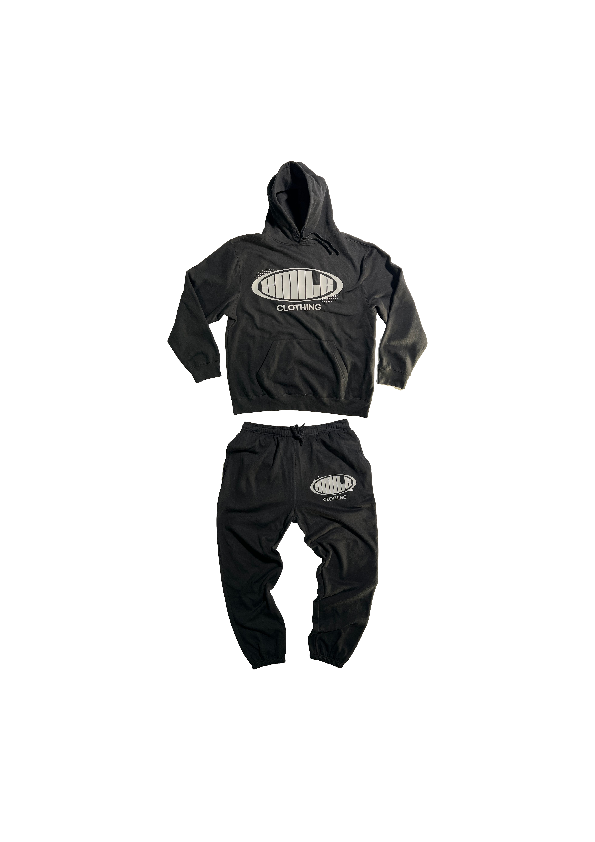 6. 3XL BLACK SUIT WITH CIRCLE SMILE GRAY LOGO
