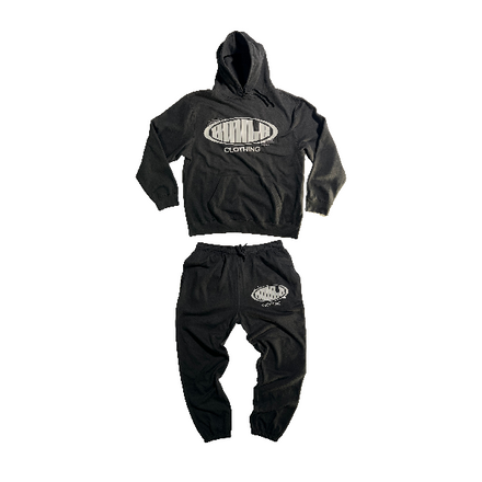 6. 3XL BLACK SUIT WITH CIRCLE SMILE GRAY LOGO