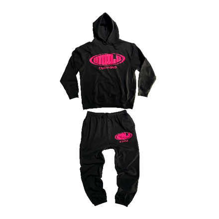 6. 3XL BLACK SUIT WITH CIRCLE SMILE PINK LOGO