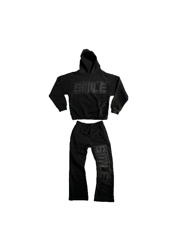 1.SMALL BLACK SUIT WITH BLACK LOGO