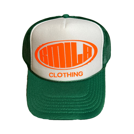SMILE TRUCKER HAT GREEN/WHITE/ORANGE
