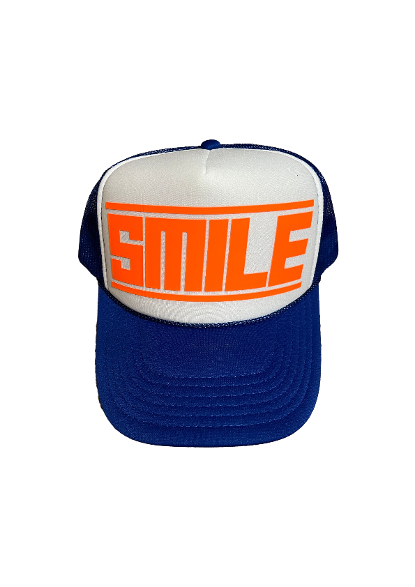 SMILE TRUCKER HAT ROYAL/WHITE/ORANGE