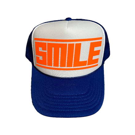 SMILE TRUCKER HAT ROYAL/WHITE/ORANGE