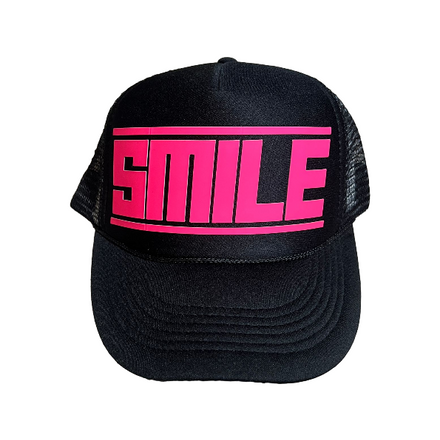 SMILE TRUCKER HAT BLACK/PINK
