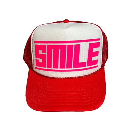 SMILE TRUCKER HAT RED/WHITE/PINK