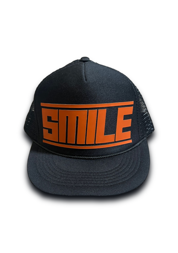 SMILE TRUCKER HAT BLACK/TEXAS ORANGE