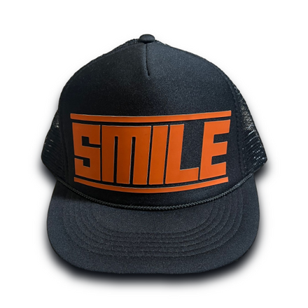 SMILE TRUCKER HAT BLACK/TEXAS ORANGE