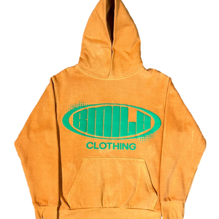 SMILE HOODIE ORANGE WITH GREEN LOGO