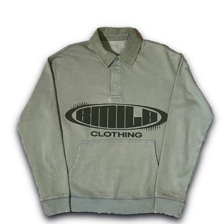 SMILE LONG SLEEVE POLO GREEN WITH FOREST GREEN LOGO