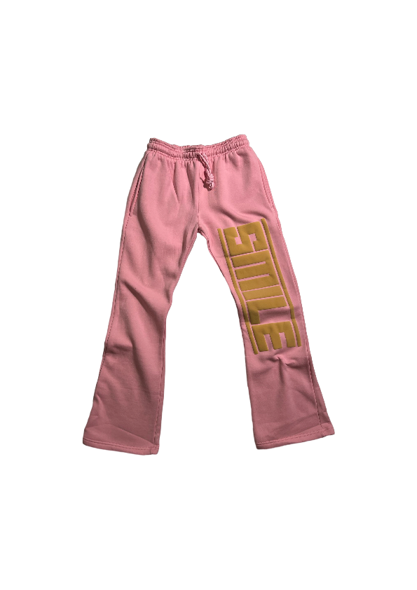 1.SMALL PINK SUIT WITH TAN LOGO