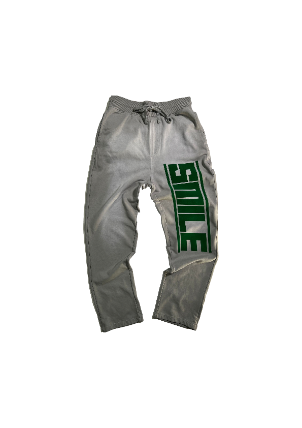 2.MEDIUM GRAY SUIT WITH GREEN LOGO