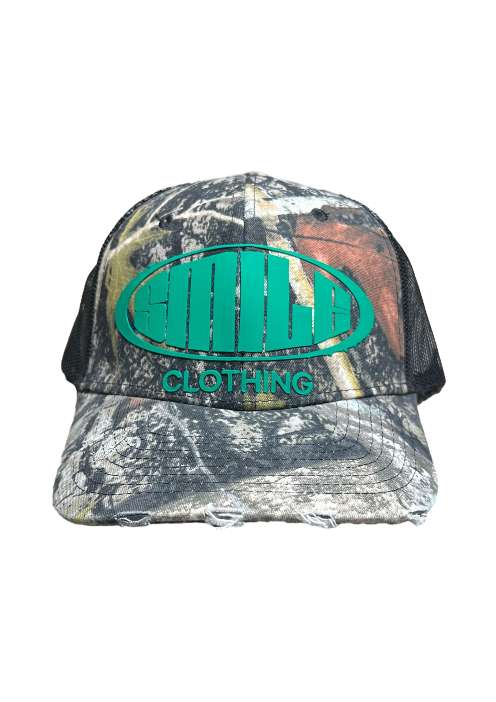 SMILE TRUCKER HAT CAMO/GREEN